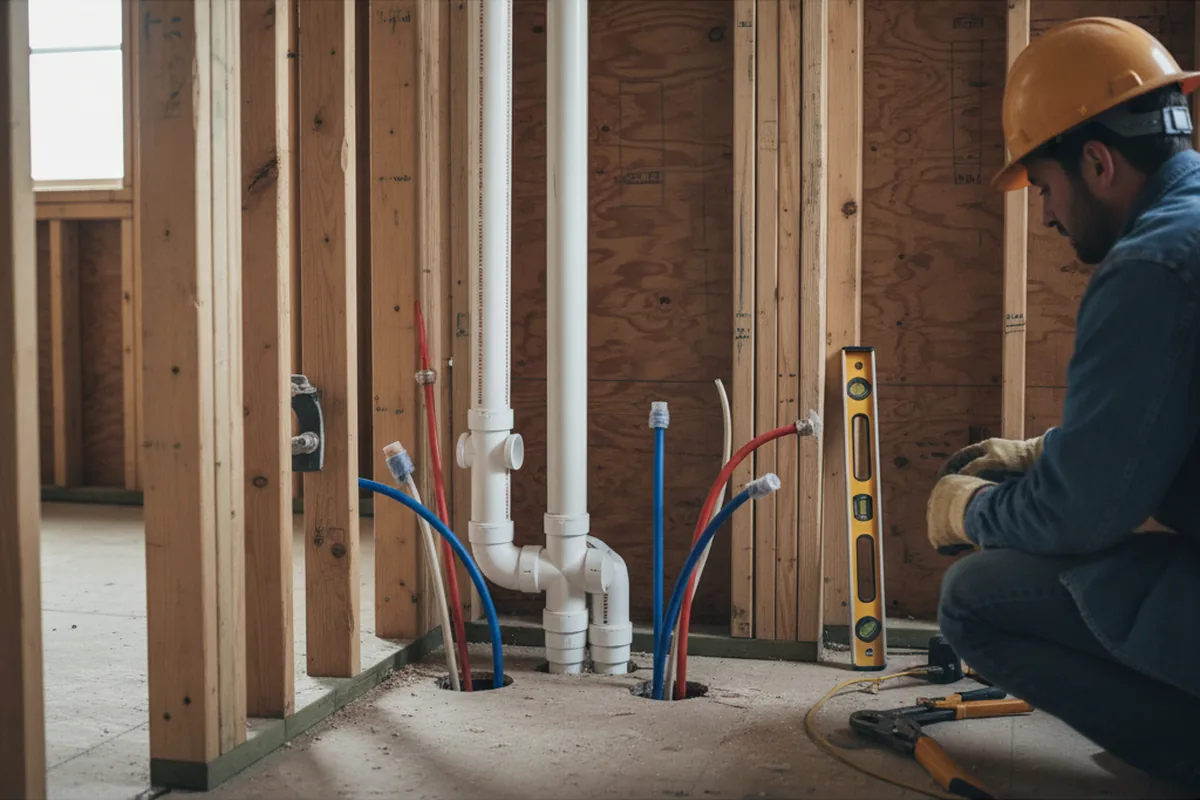 Drain and supply rough-in during Garbage Disposal Repair in Blue Mounds